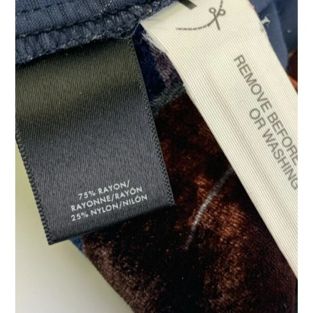 Ann Taylor Long Sleeve Velvet Shift Dress Boat Neck Floral Puff Sleeves 8 Tall - Picture 11 of 12